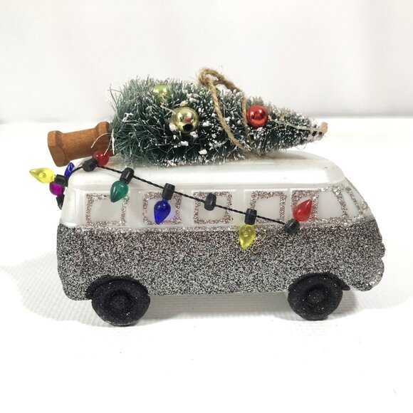Glitter Bus Christmas Tree Ornament - Picture 3 of 6